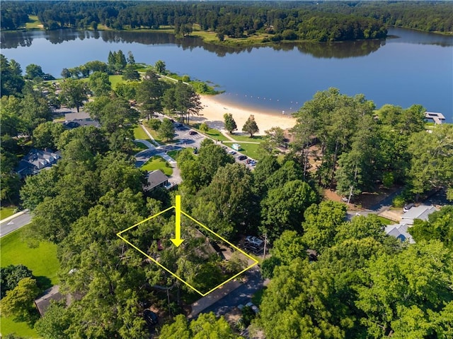 4442 Academy St, Acworth, GA 30101 - aerial view of property's location featuring a nearby body of water and property boundaries highlighted