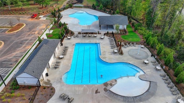 pool with a patio area