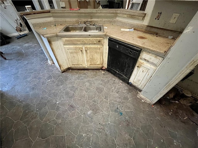 1528 Buckingham Pl, Stockbridge, GA 30281 - kitchen featuring dishwasher, a sink, stone floors, and light countertops