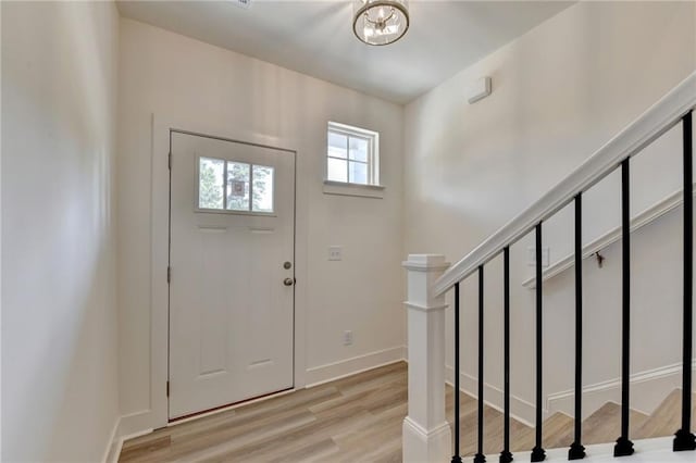 entrance foyer featuring light hardwood / wood-style flooring