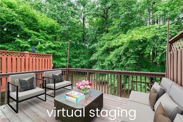 651 Coligny Ct, Atlanta, GA 30350 - wooden deck with an outdoor hangout area
