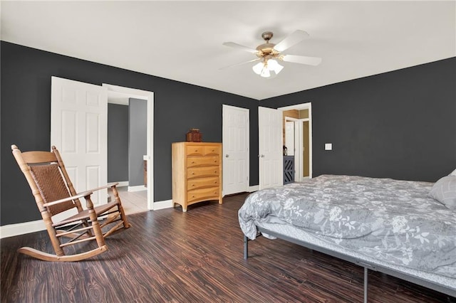 192 Aubrey Ave NE, Calhoun, GA 30701 - bedroom featuring baseboards, a closet, wood finished floors, and a ceiling fan