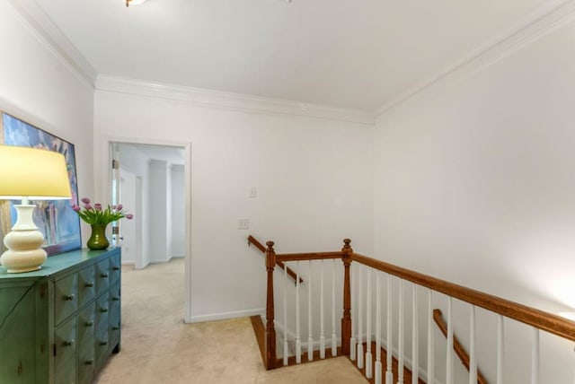 1227 Parkside Village Dr NW, Marietta, GA 30060 - hallway with an upstairs landing, ornamental molding, and light colored carpet