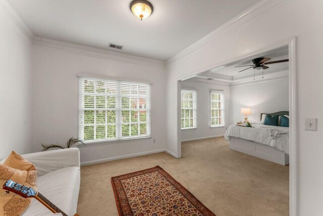 1227 Parkside Village Dr NW, Marietta, GA 30060 - carpeted bedroom featuring multiple windows, ornamental molding, and baseboards