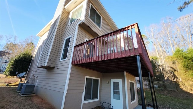 view of home's exterior with central AC