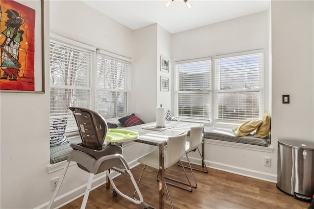 office area with hardwood / wood-style floors