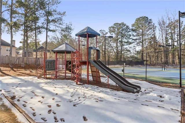 view of play area with tennis court