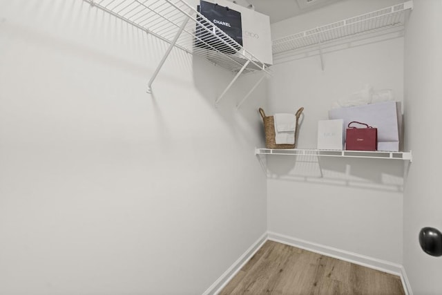 spacious closet with hardwood / wood-style floors