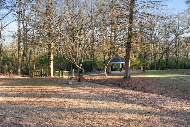 view of yard with a gazebo