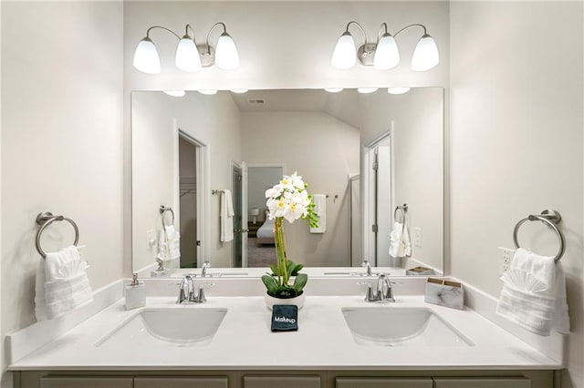 bathroom featuring double sink vanity