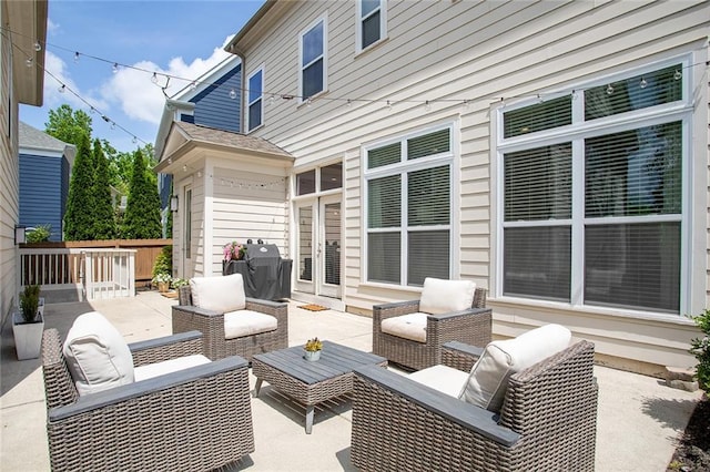 view of patio featuring an outdoor living space