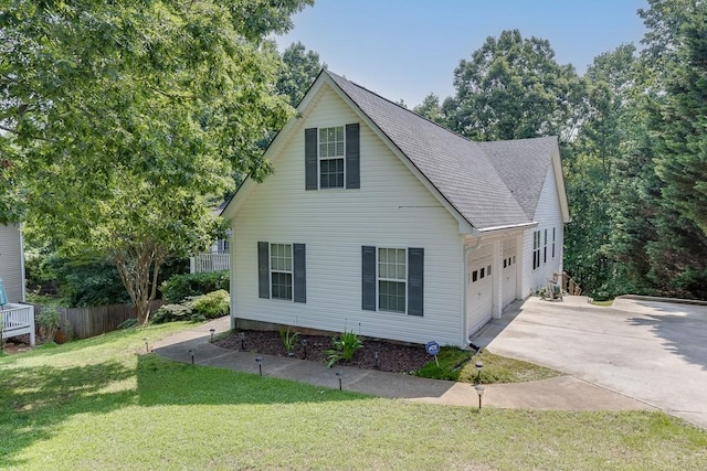6485 Flowery Way, Flowery Branch, GA 30542 - view of side of property featuring driveway, a garage, and a shingled roof
