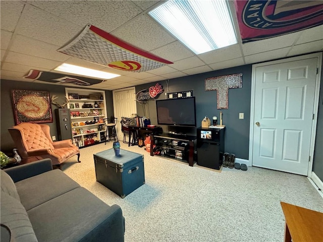 4114 Falcon Shores Ct NW, Acworth, GA 30101 - carpeted living room with a drop ceiling