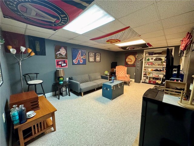 4114 Falcon Shores Ct NW, Acworth, GA 30101 - game room with carpet flooring and a paneled ceiling