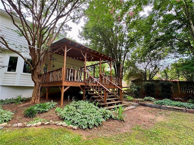 4114 Falcon Shores Ct NW, Acworth, GA 30101 - back of house featuring stairway and a wooden deck
