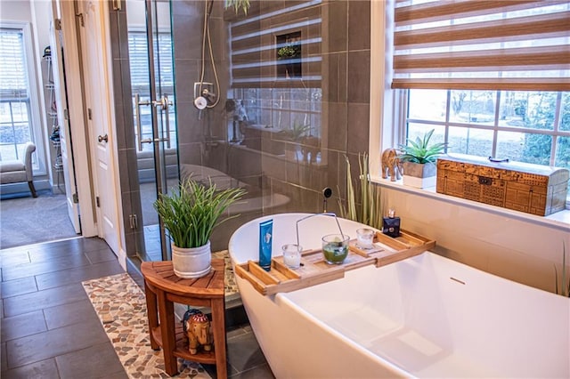 bathroom with tile patterned flooring