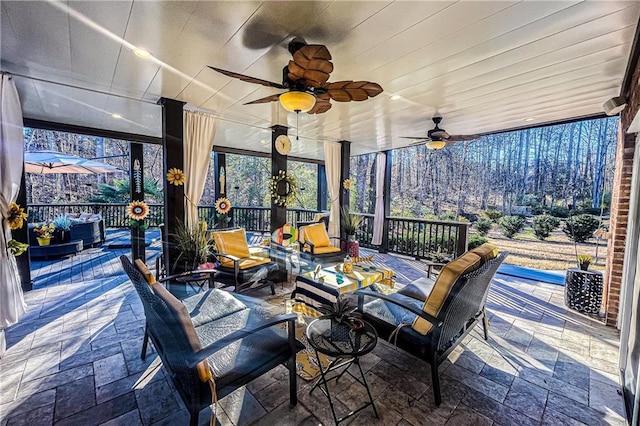 view of patio / terrace featuring an outdoor living space