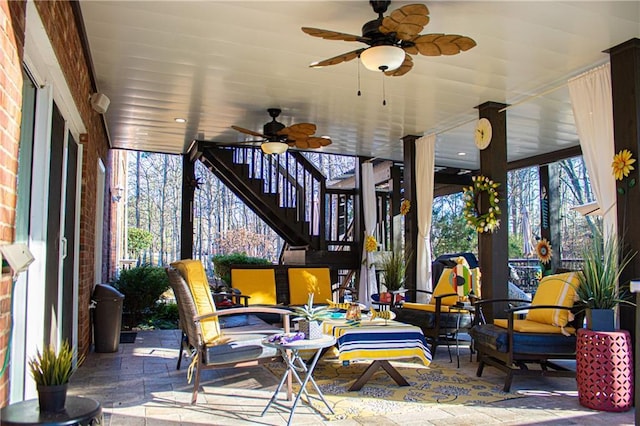 view of patio with an outdoor living space