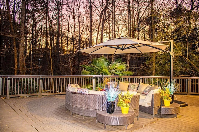 deck featuring an outdoor hangout area