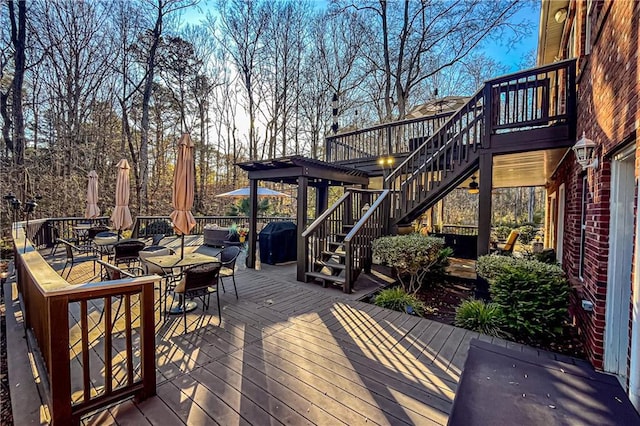 deck featuring grilling area