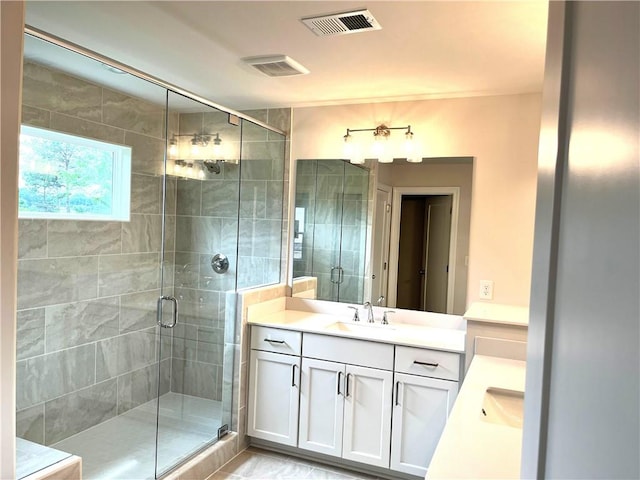 1059 Crest Mill Dr, Marietta, GA 30008 - bathroom with vanity and a stall shower