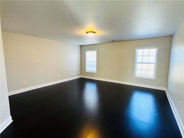 spare room featuring wood-type flooring