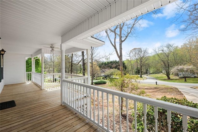deck with covered porch