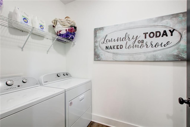 271 Moorings Run, Jasper, GA 30143 - washroom with washer and dryer and wood finished floors