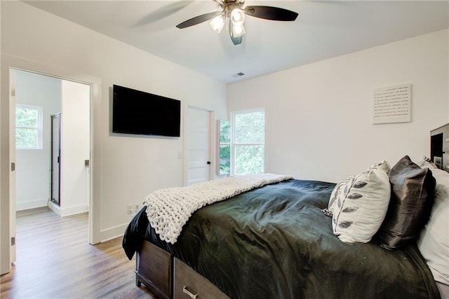 271 Moorings Run, Jasper, GA 30143 - bedroom featuring light wood-style floors, multiple windows, and ceiling fan