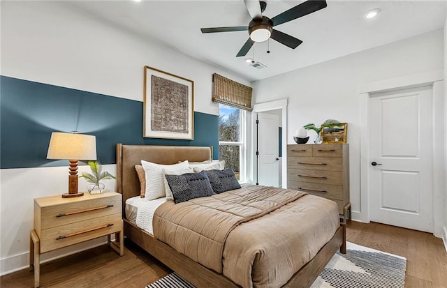 363 Aidens Blf, Jefferson, GA 30549 - bedroom with wood finished floors, recessed lighting, ceiling fan, and baseboards
