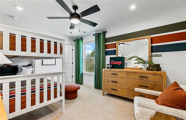 363 Aidens Blf, Jefferson, GA 30549 - bedroom featuring light carpet, a ceiling fan, and recessed lighting
