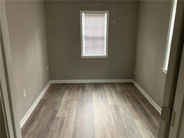 empty room featuring wood-type flooring