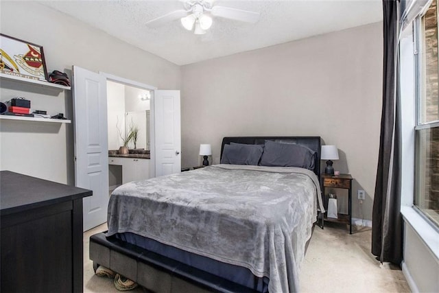 10 Perimeter Summit Blvd NE Unit 4223, Brookhaven, GA 30319 - bedroom with light carpet, ceiling fan, and a textured ceiling