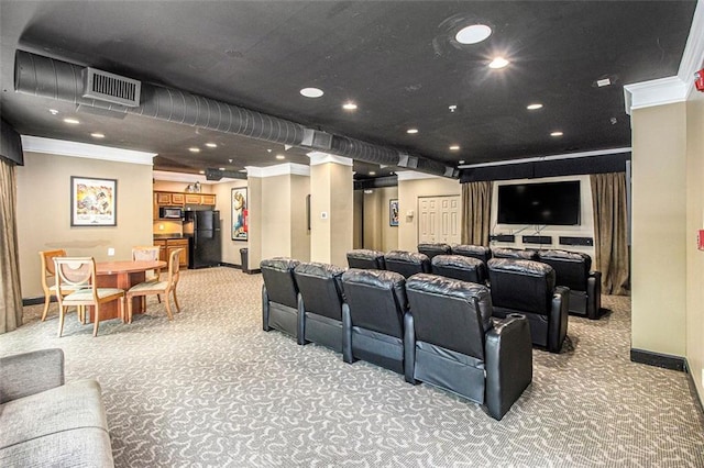 10 Perimeter Summit Blvd NE Unit 4223, Brookhaven, GA 30319 - cinema room featuring light carpet, crown molding, and recessed lighting