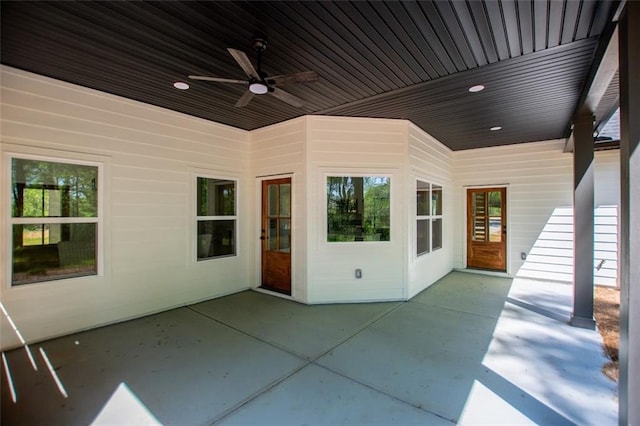 90 Ayers Rd, Bowdon, GA 30108 - view of patio / terrace featuring a ceiling fan