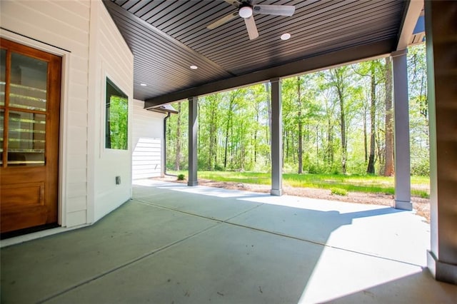 90 Ayers Rd, Bowdon, GA 30108 - view of patio featuring a ceiling fan