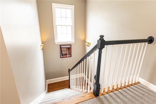 stairs with baseboards