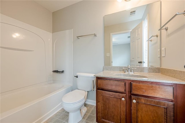 4404 Village Field Pl, Suwanee, GA 30024 - bathroom featuring toilet, vanity, bathtub / shower combination, and baseboards