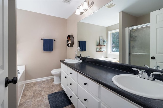 19 Autumn Pl NE, White, GA 30184 - bathroom featuring double vanity, a bath, and a stall shower