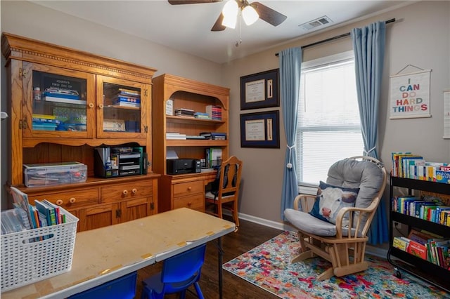 19 Autumn Pl NE, White, GA 30184 - office featuring dark wood-type flooring and a ceiling fan