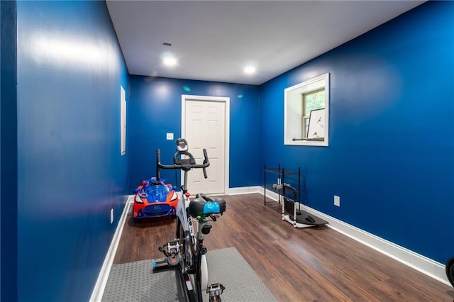 19 Autumn Pl NE, White, GA 30184 - workout area featuring wood finished floors and recessed lighting