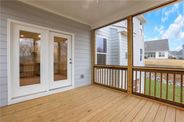 view of unfurnished sunroom