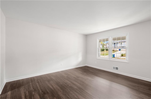 empty room featuring dark hardwood / wood-style floors