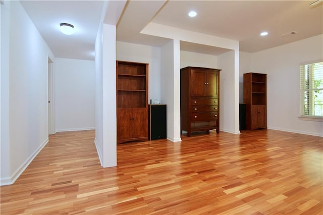 unfurnished bedroom with light hardwood / wood-style flooring