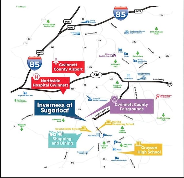 1410 Aura Ln, Lawrenceville, GA 30045 - map of property / related area