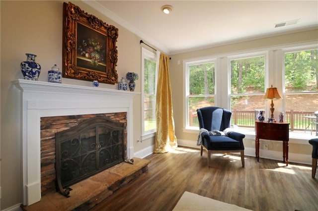36 Evergreen Way, Dallas, GA 30157 - sitting room featuring wood finished floors, healthy amount of natural light, and a fireplace