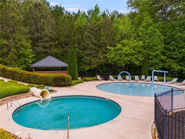 36 Evergreen Way, Dallas, GA 30157 - community pool featuring a gazebo and a patio