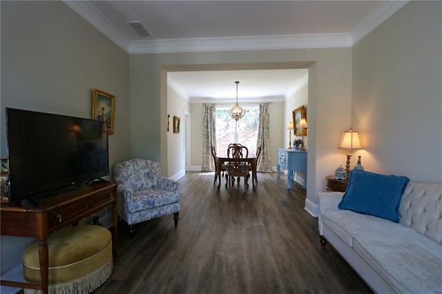 36 Evergreen Way, Dallas, GA 30157 - living room featuring wood finished floors and crown molding