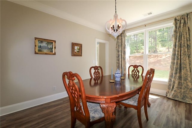 36 Evergreen Way, Dallas, GA 30157 - dining area featuring a chandelier, dark wood finished floors, and healthy amount of natural light