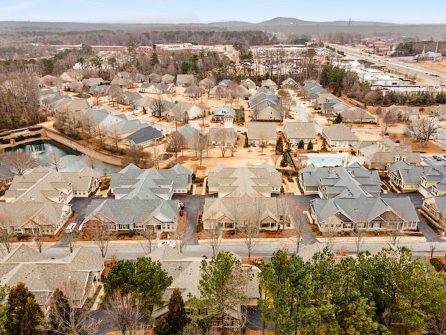 aerial view with a mountain view